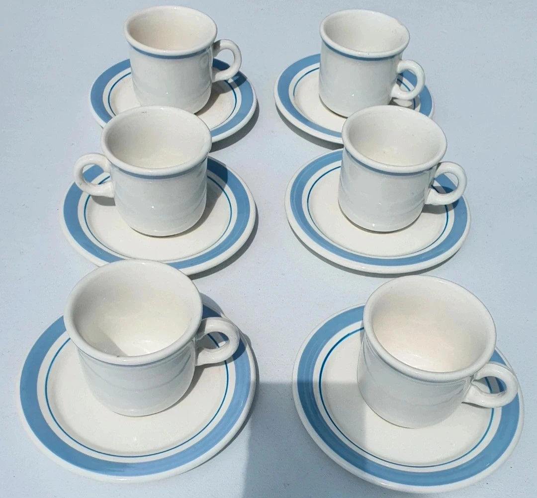 Lot of 6 coffee cups and saucers - Quadrifolio – photo 4
